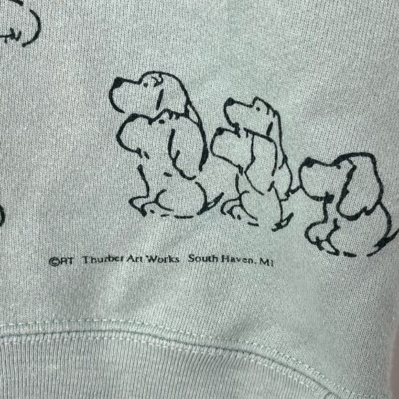 Vintage James Thurber Dog Art Fun Cartoon Casual Sweatshirt - Picture 10 of 13